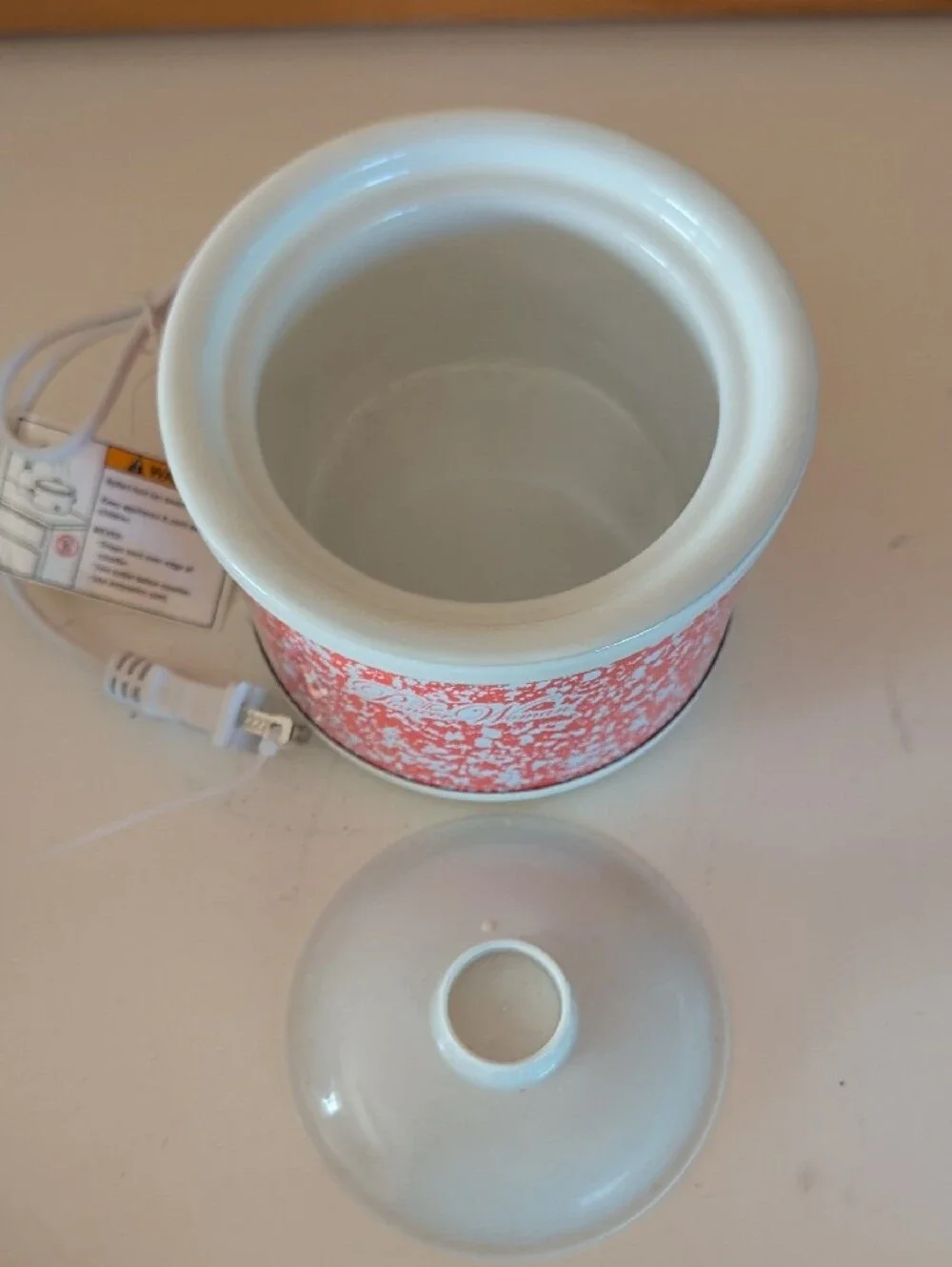 The Pioneer Woman, White Speckle Electric Mini Slow Cooker & Dip Warmer.🌟